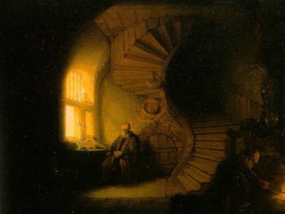 &#039;Fil&oacute;sofo en meditaci&oacute;n&#039;, de Rembrandt (1632).