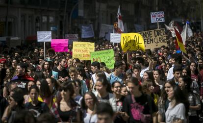Manifestación contra la LOMCE en Barcelona.