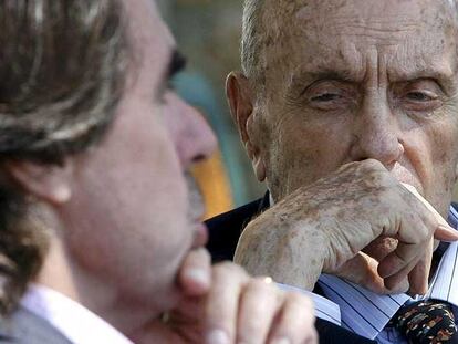 José María Aznar y Manuel Fraga, antes de inaugurar la quinta edición del Campus de FAES.