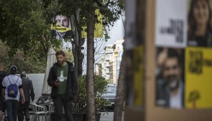 Propaganda electoral en una calle de Barcelona