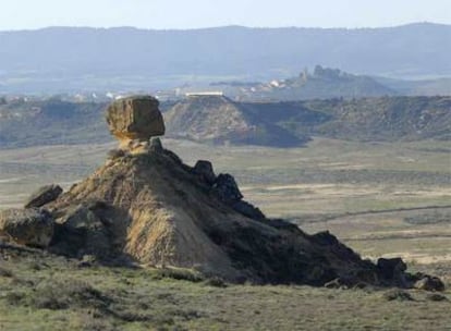 Paisaje del desierto de Los Monegros, donde se pretende construir los casinos.