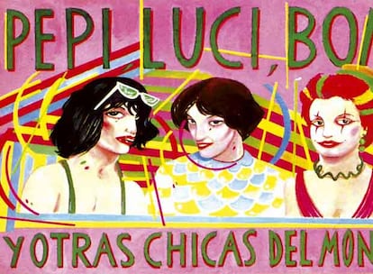 El rodaje de la película de Pedro Almodóvar <i>Pepi, Luci, Bom y otras chicas del montón</i>, en 1977, marcó el inicio de la Movida. Uno de los carteles originales se puede ver en la exposición.