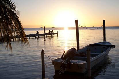 Turistas en Belice.