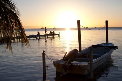 Turistas en Belice. 