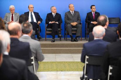 Temer na reunião com os empresários nesta quarta-feira.