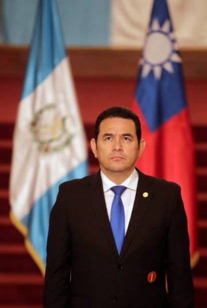 Jimmy Morales, el mi&eacute;rcoles en Ciudad de Guatemala.