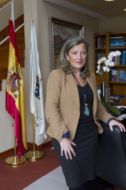 Teresa Pedrosa, en la sede del Consorcio de la Zona Franca.