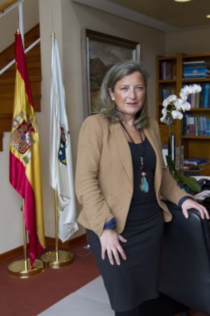 Teresa Pedrosa, en la sede del Consorcio de la Zona Franca. 