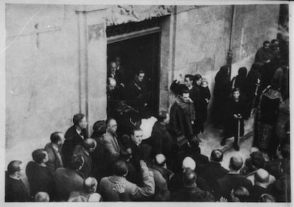 El entierro del escritor Miguel Unamuno, el 1 de enero de 1937, en Salamanca.