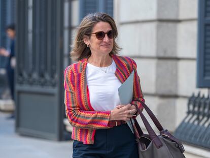 Teresa Ribera, a su llegada el miércoles al Congreso.