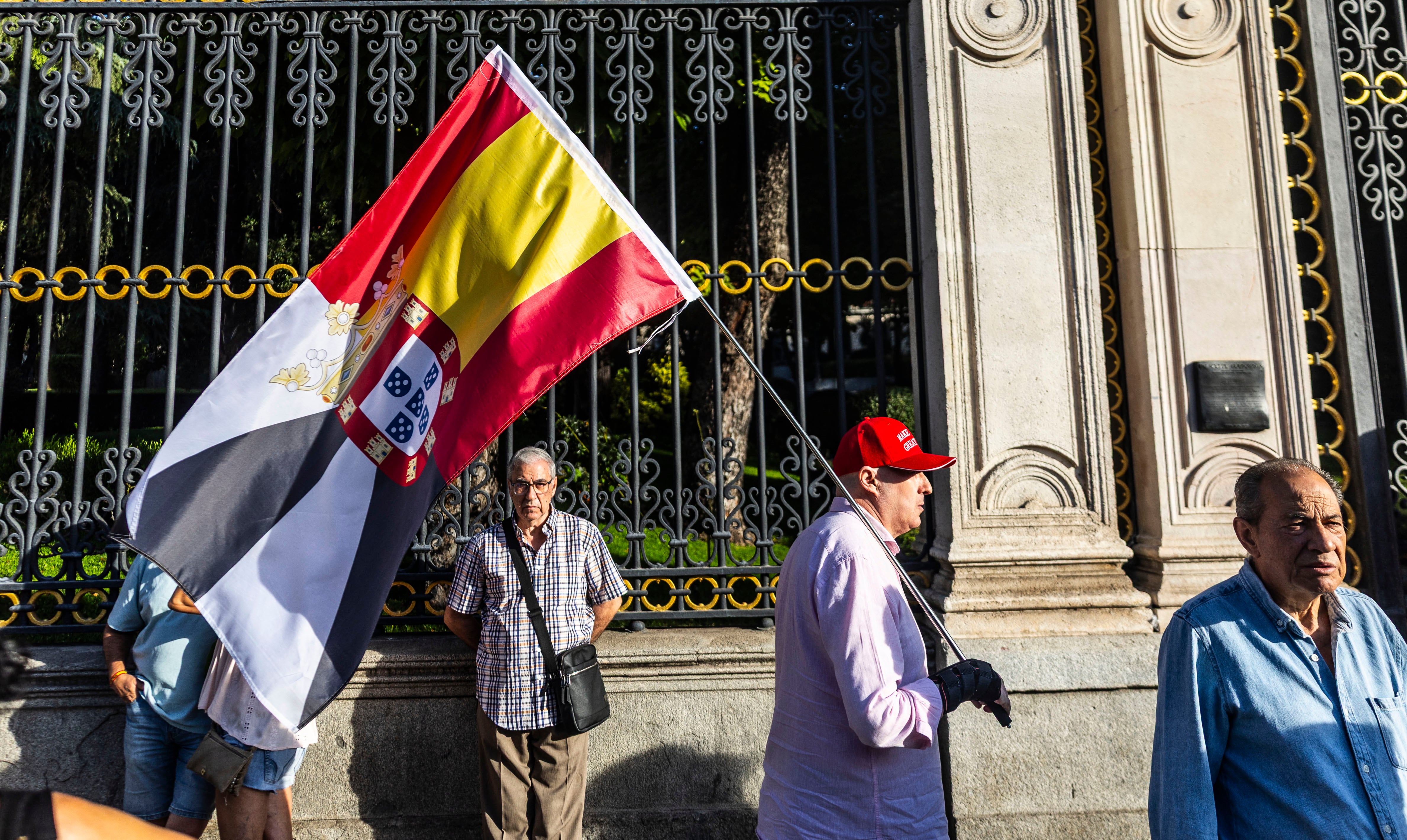 Un manifestante este sábado en Madrid durante la protesta.