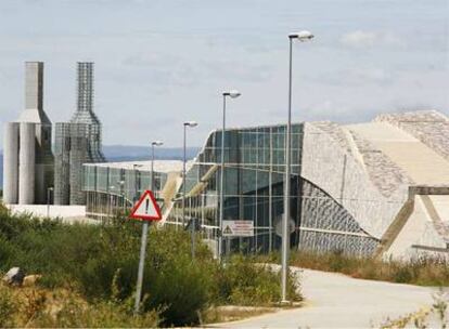 Una vista de la sede de la futura Biblioteca Nacional de Galicia, en el monte Gaiás.