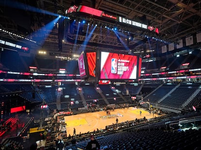 Interior del estadio Vivint Arena en Salt Lake City, donde se juega el All Star de la NBA del viernes 17 al domingo 19 de febrero.