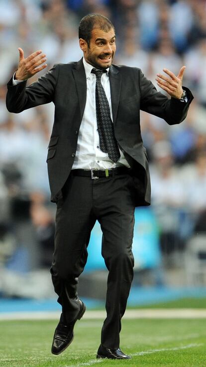 Pep Guardiola, en el Santiago Bernabéu. (2-05-2009)