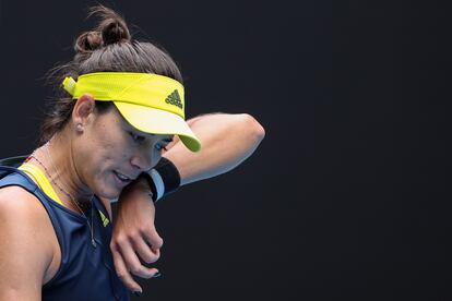 Muguruza, durante el partido contra Osaka en Melbourne.