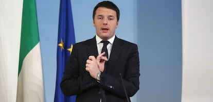 Matteo Renzi durante una rueda de prensa en la sede del Gobierno este mi&eacute;rcoles.