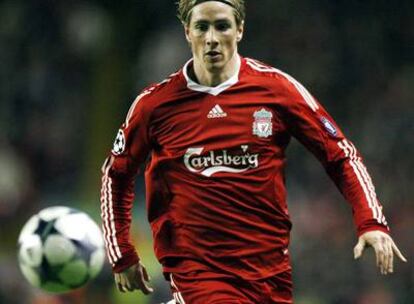 Torres, durante el Liverpool-Marsella del miércoles.