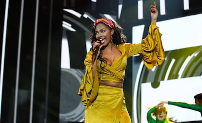 Nia Correia, durante la gala de 'Operación Triunfo' del pasado 26 de enero, en Barcelona.