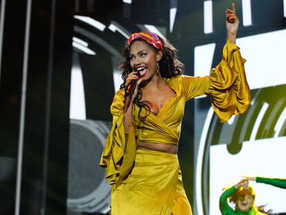 Nia Correia, durante la gala de 'Operación Triunfo' del pasado 26 de enero, en Barcelona.