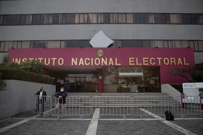 La sede del INE este domingo en Ciudad de México.