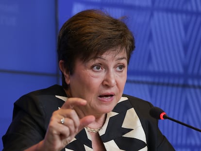 La directora gerente del FMI, Kristalina Georgieva, en una rueda de prensa el pasado mes de junio en Luxemburgo.