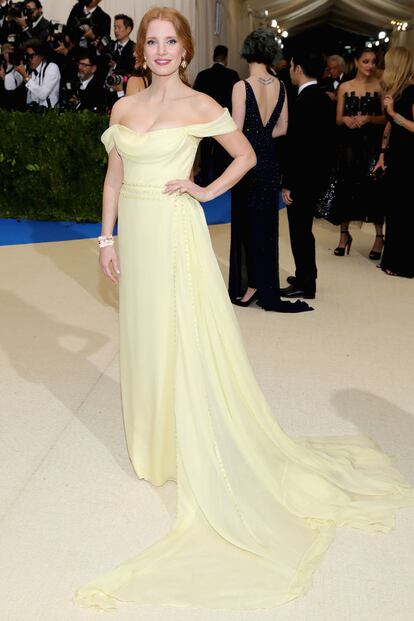 Jessica Chastain, de Prada.