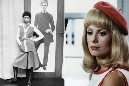 Dosis de inspiración sesentera: Twiggy en 1968 y Catherine Deneuve en 1967.