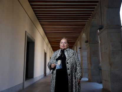 Guadalupe Aguilar, fundadora de la asociación Familias Unidas por Nuestros Desaparecidos en Jalisco, premio de Derechos Humanos Rey de España, en la Universidad de Alcalá.