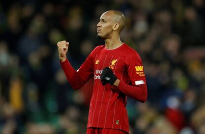 Fabinho, con el Liverpool.