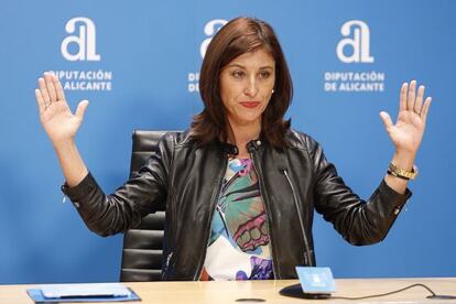 Mónica Lorente, exalcaldesa de Orihuela, ayer en la Diputación de Alicante.