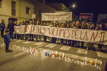 Protesta de los vecinos de Báscara por la N-II.