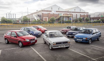 Diferentes modelos del Ford Fiesta a lo largo de sus 47 años de historia.