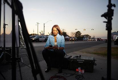 Illia Calderón esta semana en la cobertura de la matanza en la iglesia de Texas.