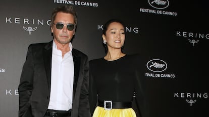 Jean-Michel Jarre y su actual pareja, la actriz china Gong Li, en el Festival de Cannes en mayo de 2019.