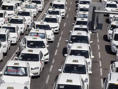 Huelga de taxistas en Madrid, celebrada en julio.