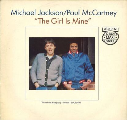 Portada de 'The girl is mine', publicado en 1982 y con la que McCartney devolvio el favor a Jackson: esta vez la canción fue incluida en un disco del rey del pop, en concreto en el famosísimo 'Thriller'.