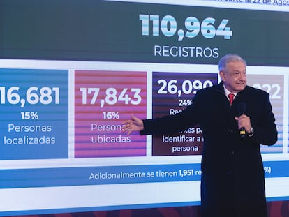 El presidente de México Andrés Manuel López Obrador durante la conferencia de prensa matutina.