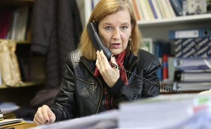 María Elosegui in her office at the Law School in Zaragoza.