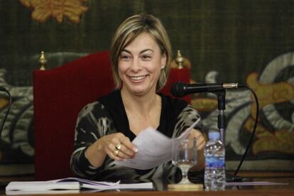 La alcaldesa de Alicante, Sonia Castedo, durante un pleno del Ayuntamiento en una foto de archivo.