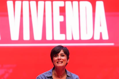 La ministra de Vivienda, Isabel Rodríguez, este sábado en el Congreso del PSOE de Madrid.