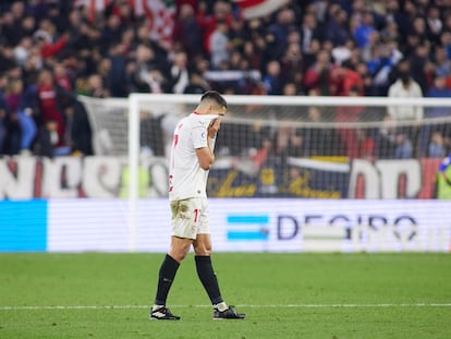 Lamela se lamenta durante el partido del pasado sábado del Sevilla ante el Cádiz.