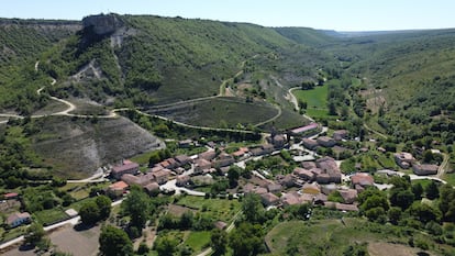 Vista aérea de Terradillos de Sedano, Burgos.
