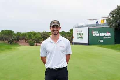 Josele Ballester, este martes en el green del 18 en el Club de Campo Villa de Madrid.