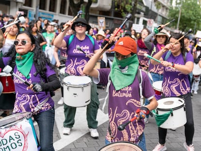 Una manifestación feminista en Quito, el 1 de octubre de 2022.