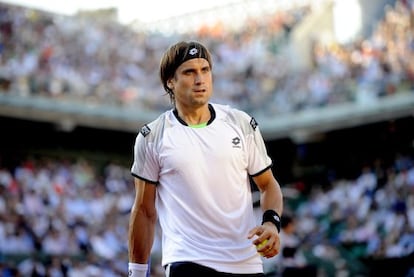 David Ferrer, durante la semifinal ante Tsonga.