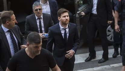 Lionel Messi entrant al jutjat.