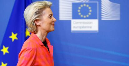 Ursula von der Leyen, hoy en rueda de prensa en Bruselas 