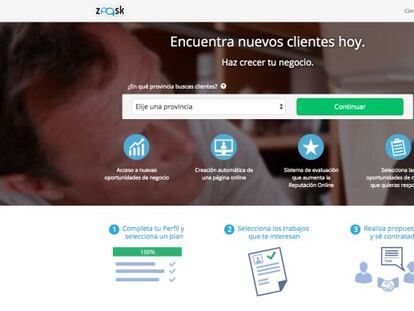 Los profesionales deben registrarse y completar este formulario para poder tener acceso a las ofertas de trabajo de Zaask.