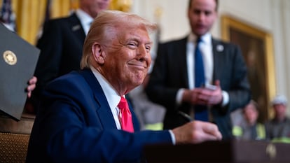 Trump, el pasado 8 de abril, durante un acto de firma de decretos en la Casa Blanca.