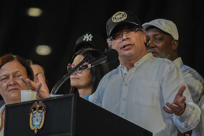 Gustavo Petro en la Plaza de San Francisco, Cali, Colombia, el 12 de junio de 2025.